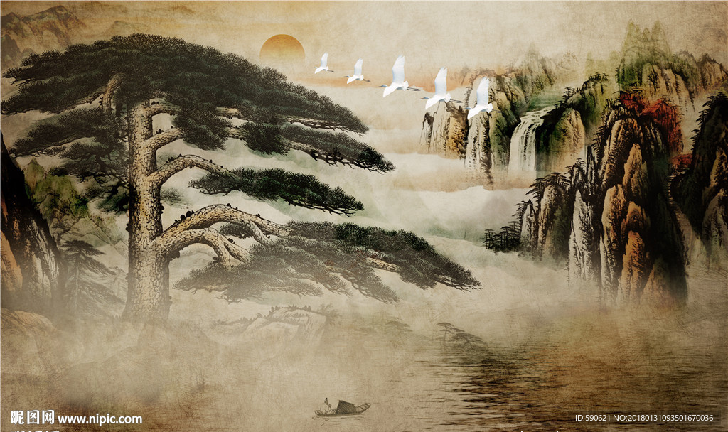 国画背景墙