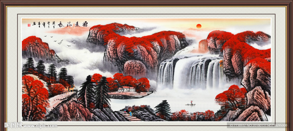 鸿运当头 聚宝盆 风水画