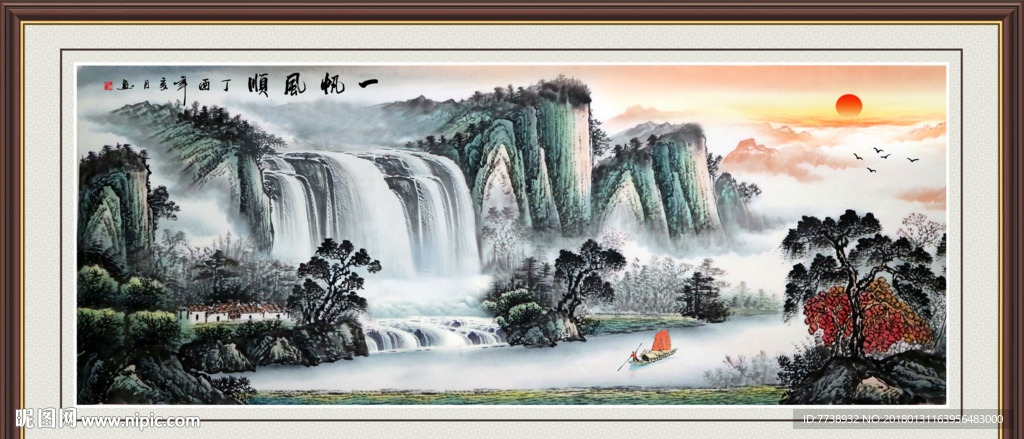 一帆风顺国画