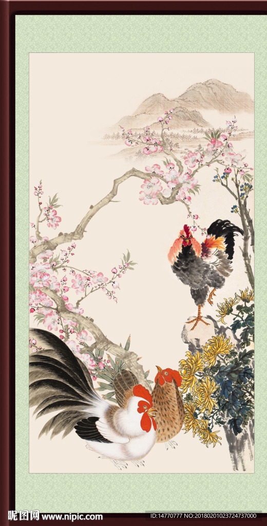 国画公鸡