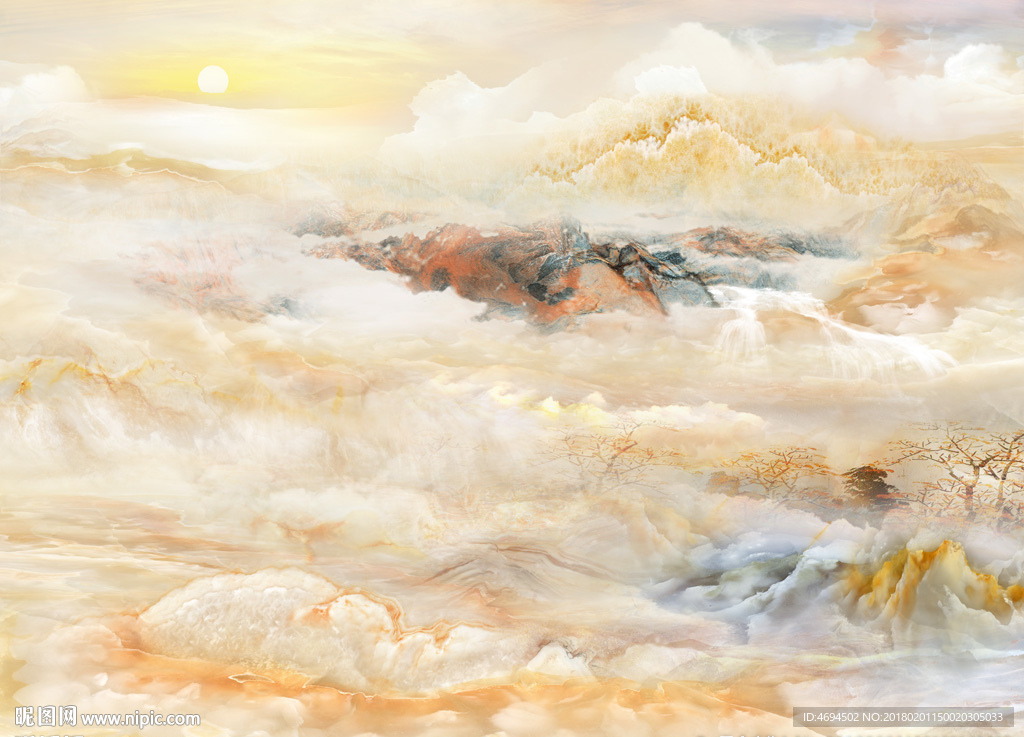 大气山水高清石纹大理石纹背景墙