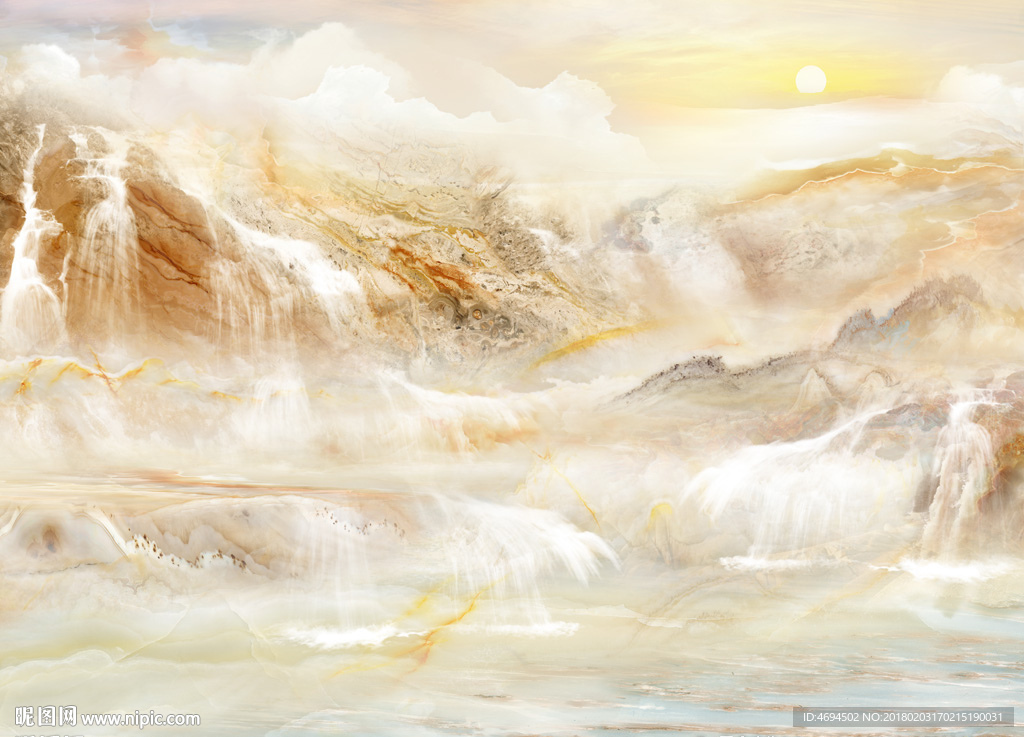 大气山水高清石纹大理石纹背景墙