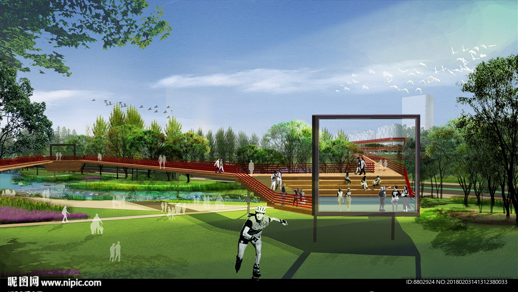 境外风亲水平台效果图