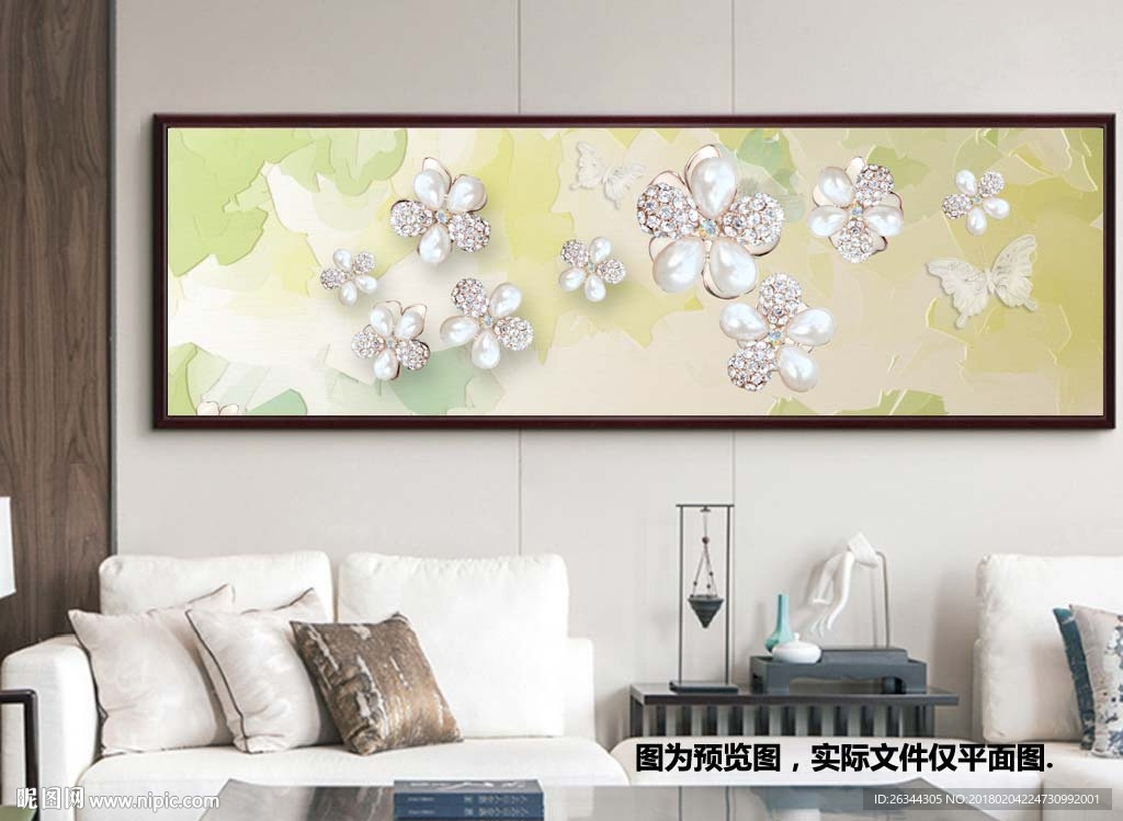 金色花卉花朵卧室客厅装饰画
