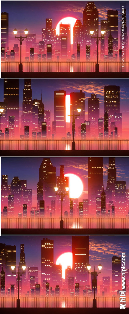 夕阳城市穿梭MV结束字幕背景