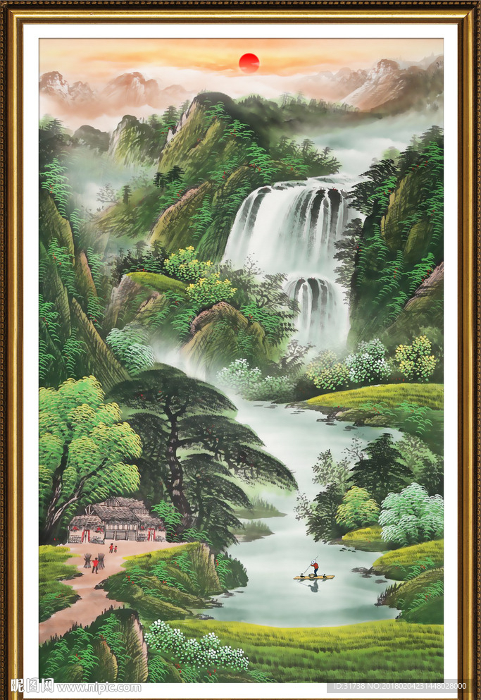竖幅山水画