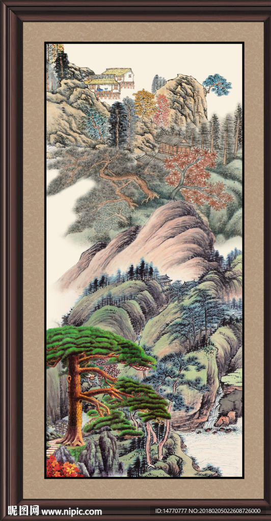 迎客松国画