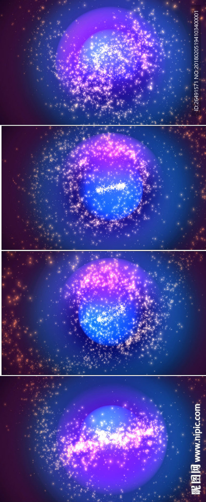 4K星空蓝色粒子爆炸动态视频