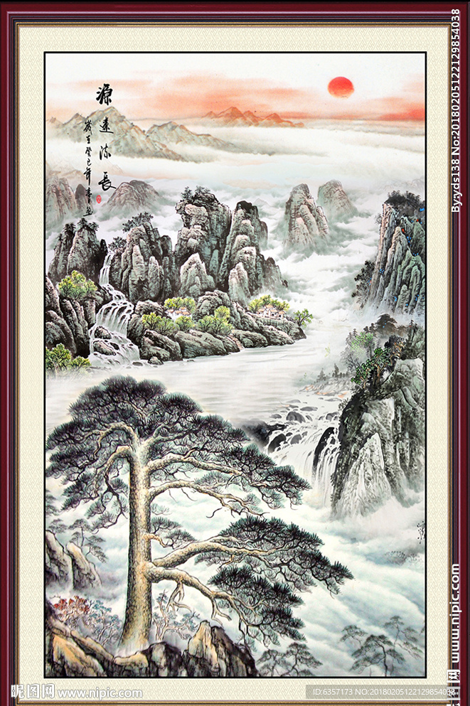 竖幅山水画
