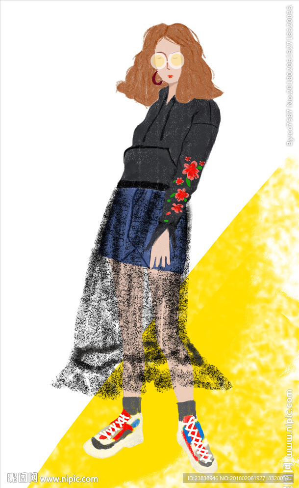 时尚服装美女插画