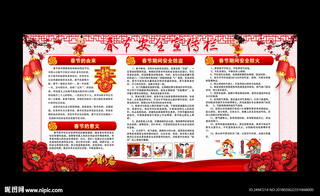 春节安全宣传栏