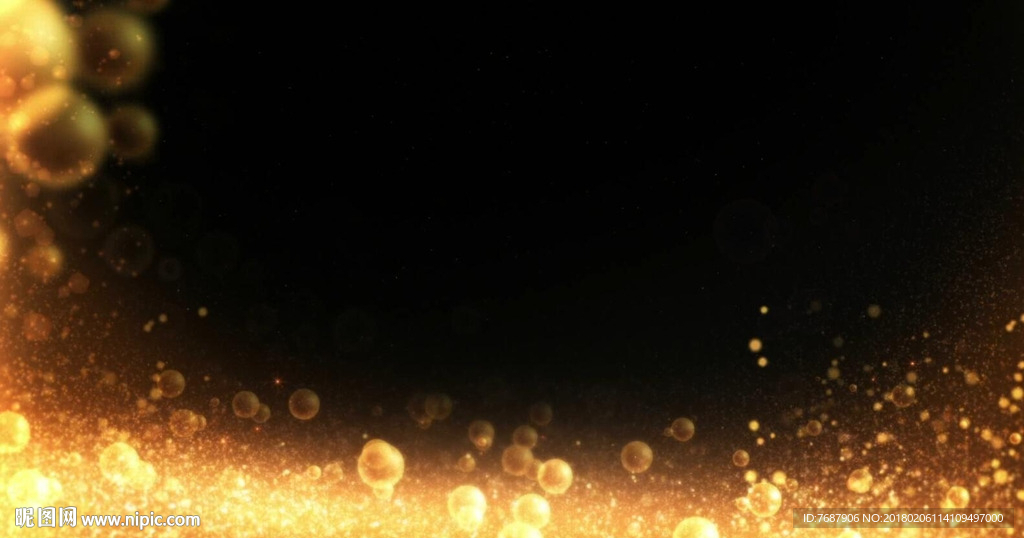 金色气泡粒子庆典