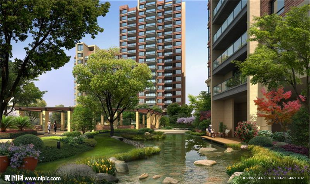 小区景观效果图