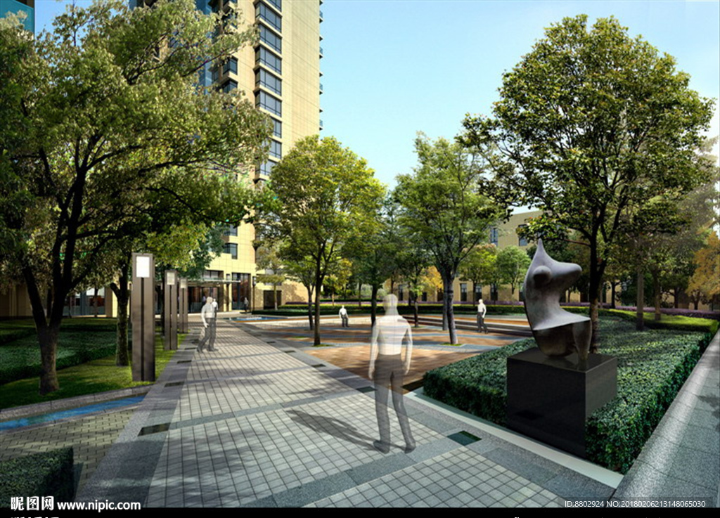 小区局部景观效果图