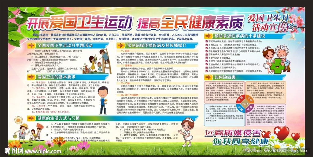 2018爱国卫生月宣传栏