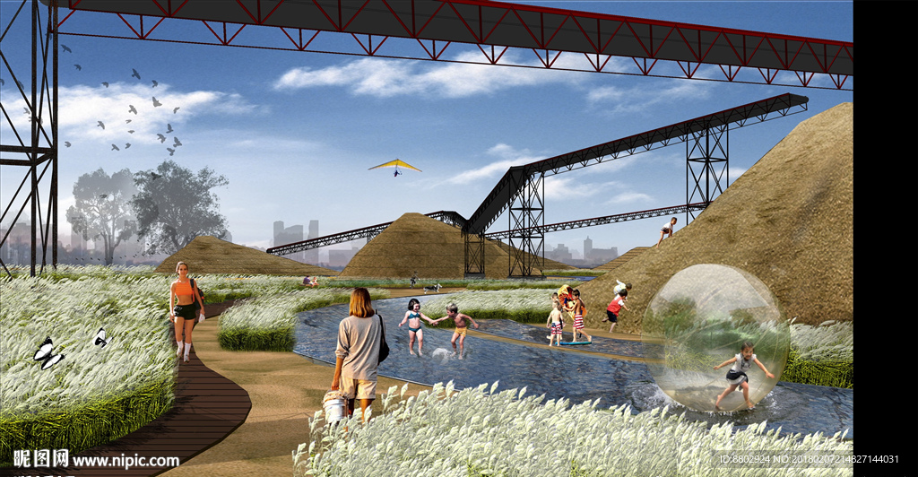 城市湿地效果图