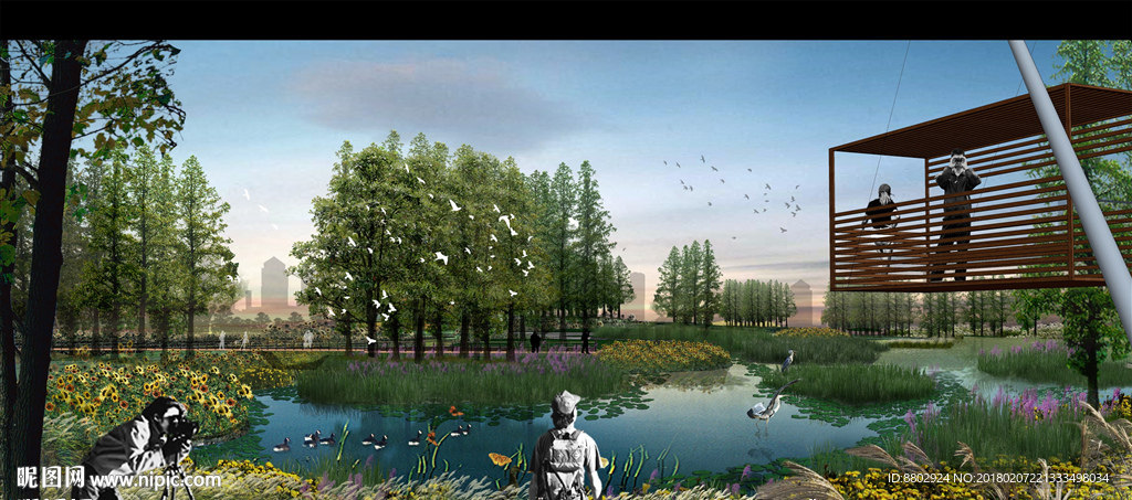 城市湿地局部效果图