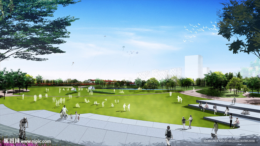 城市绿地局部效果图