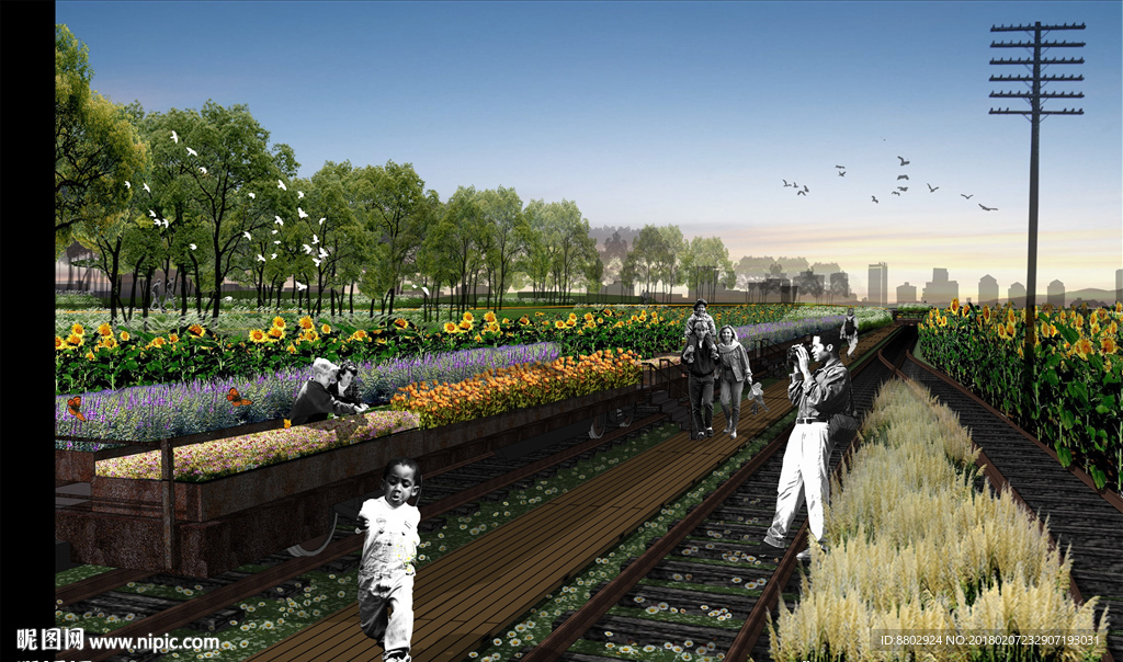 铁路景观效果图