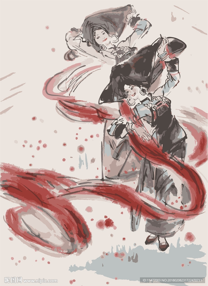 56民族-布依族 矢量图