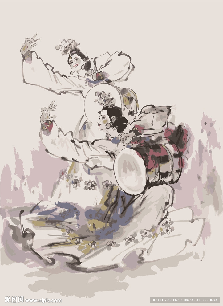 56民族-朝鲜族 矢量图