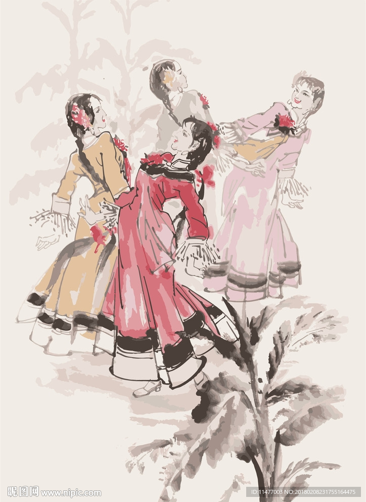 56民族-达翰尔族 矢量图