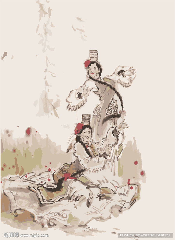 56民族-蒙古族 矢量图