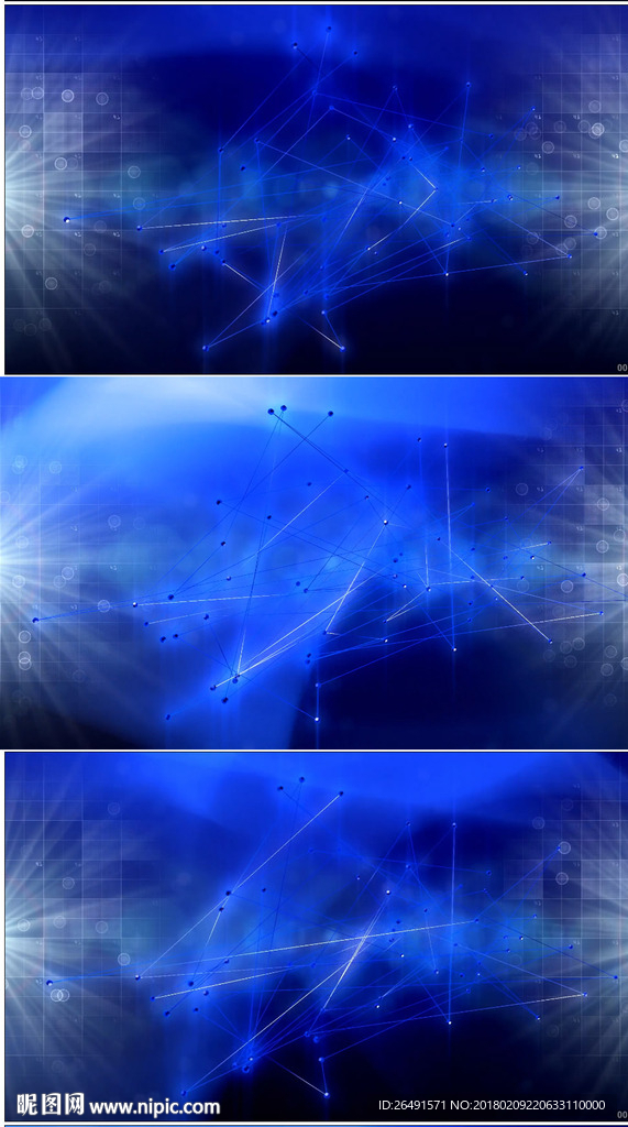 蓝色科技线条网络大数据背景视频