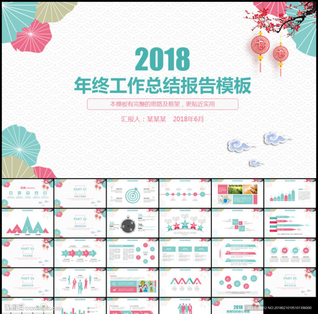 商务年终工作总结报告PPT模板