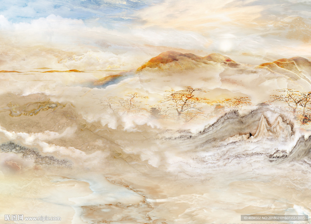 高清石纹大理石纹大气山水背景墙