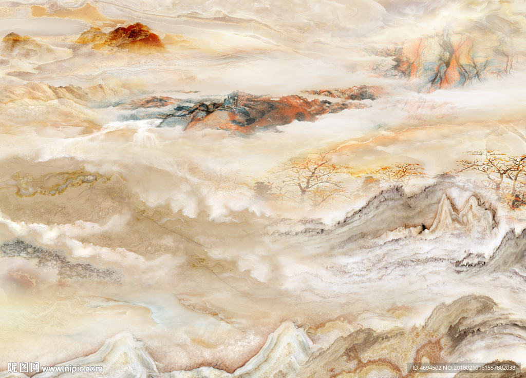 高清石纹大理石纹大气山水背景墙