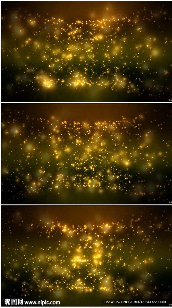 4K金色粒子星光唯美大气背景