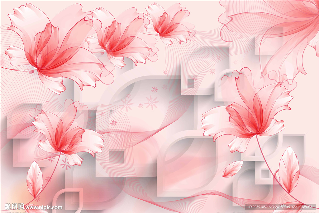 3D花朵背景墙