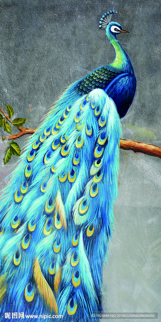 高清莫孔雀玄关壁画