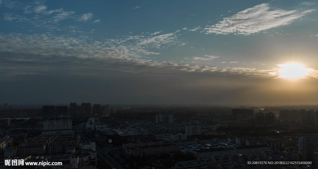 泗阳城市夕阳延时摄影