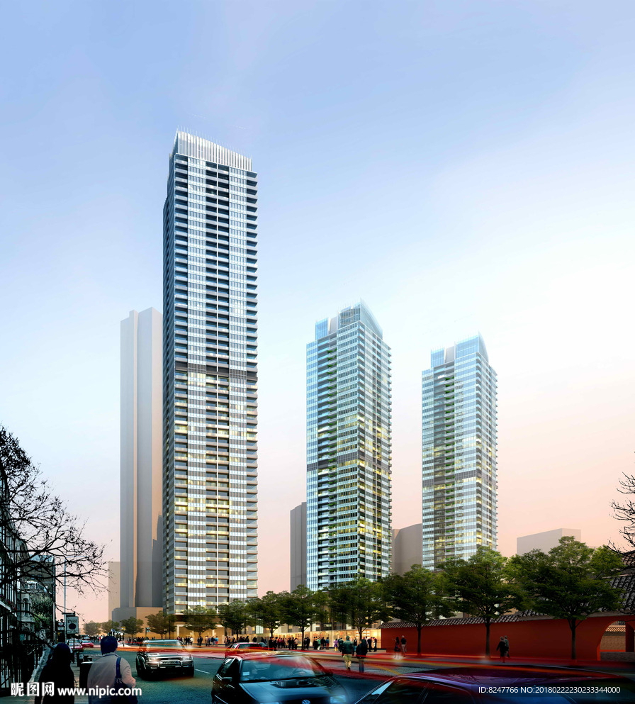 高层商业中心建筑效果图