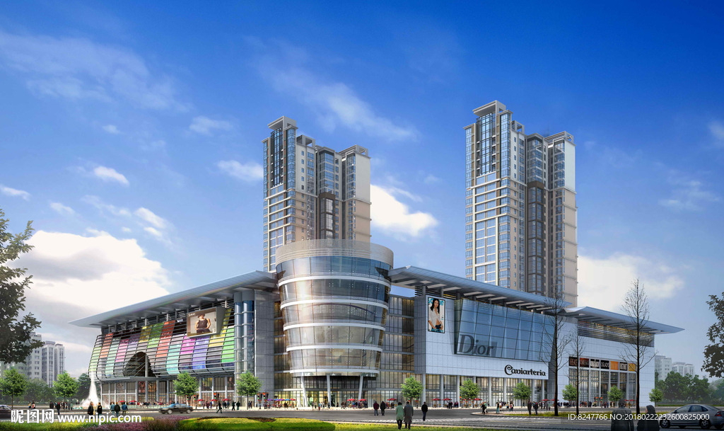 购物中心建筑效果图