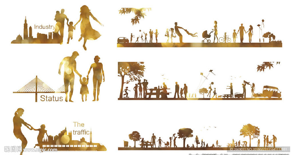 人物素材 城市元素 桥