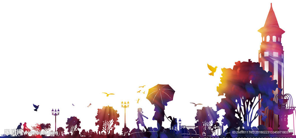 城市花园 公园素材 生活元素