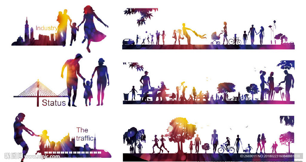 人物素材 城市元素 桥 公园