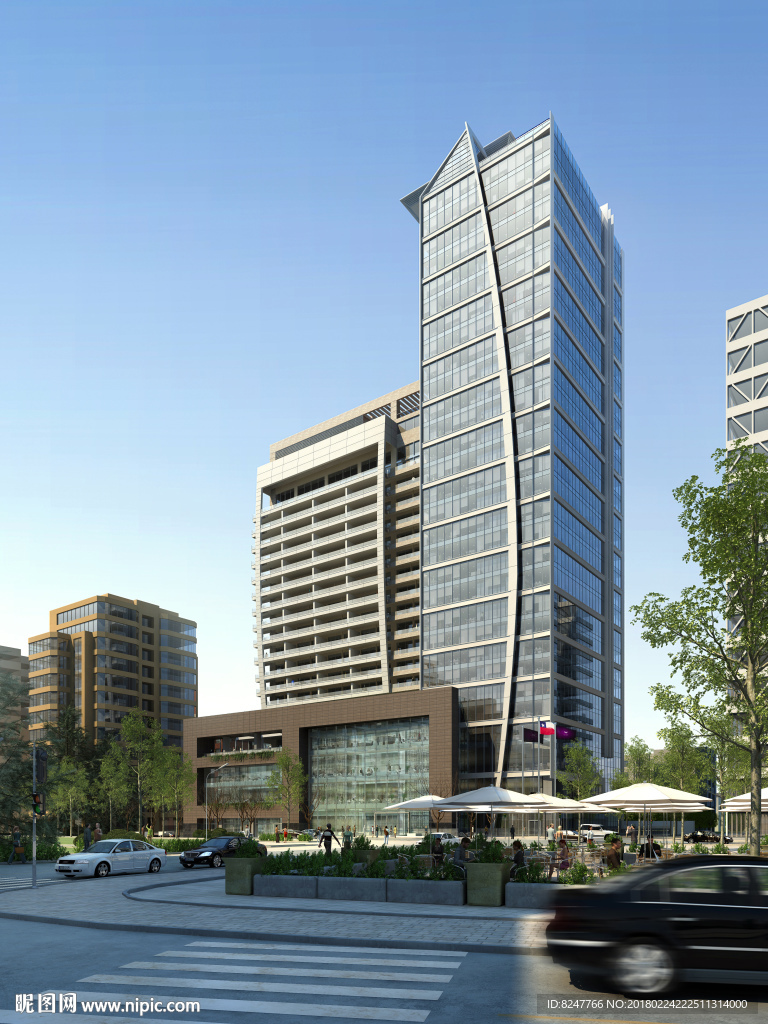 商务办公楼建筑效果图
