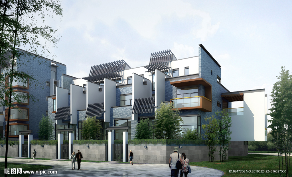 中国风别墅建筑效果图