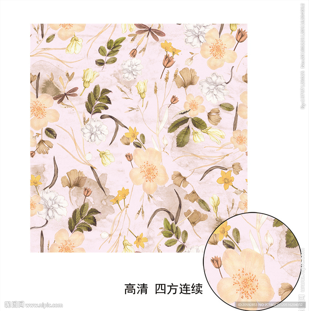 时尚清新小碎花印花图案