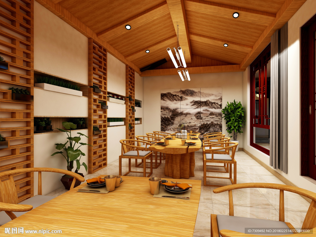 中式客餐厅装修效果图