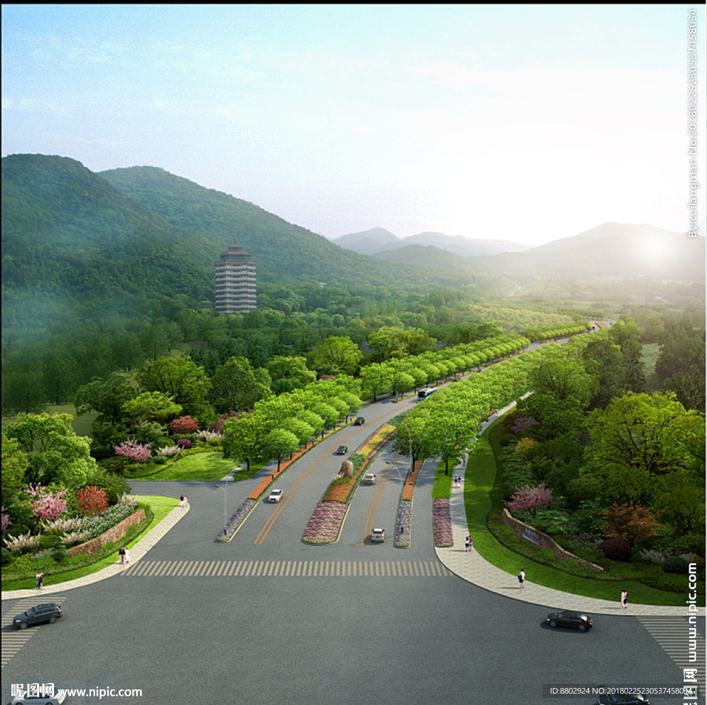 道路景观效果图