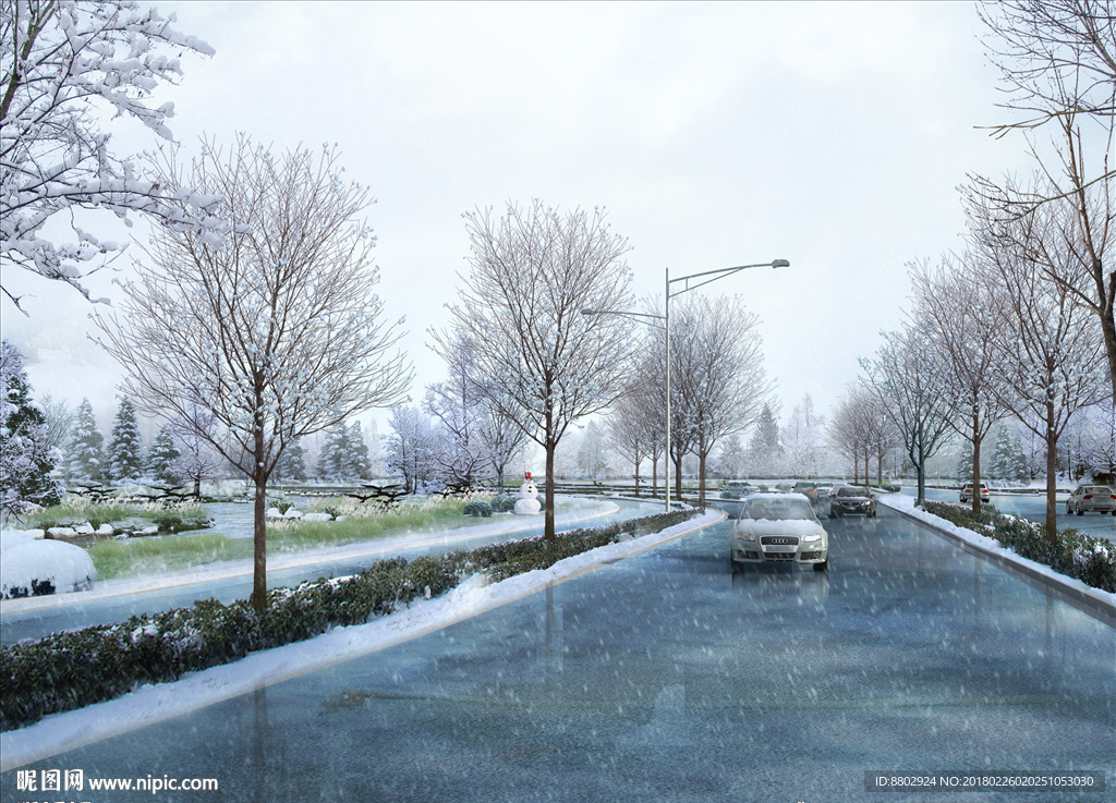 雪景道路景观图