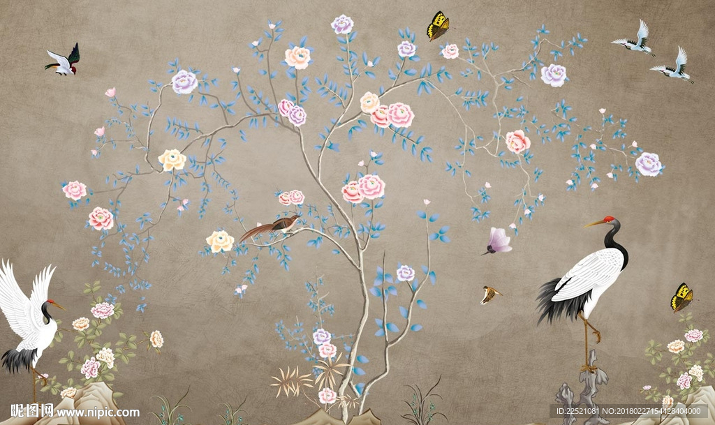 百鸟图 手绘花鸟 花开富贵