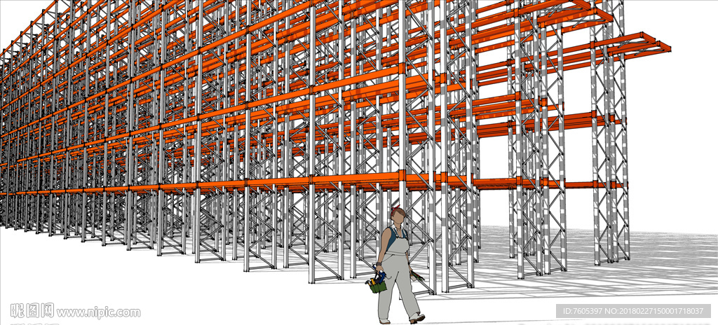 中铁建工程建筑施工脚手架模型图