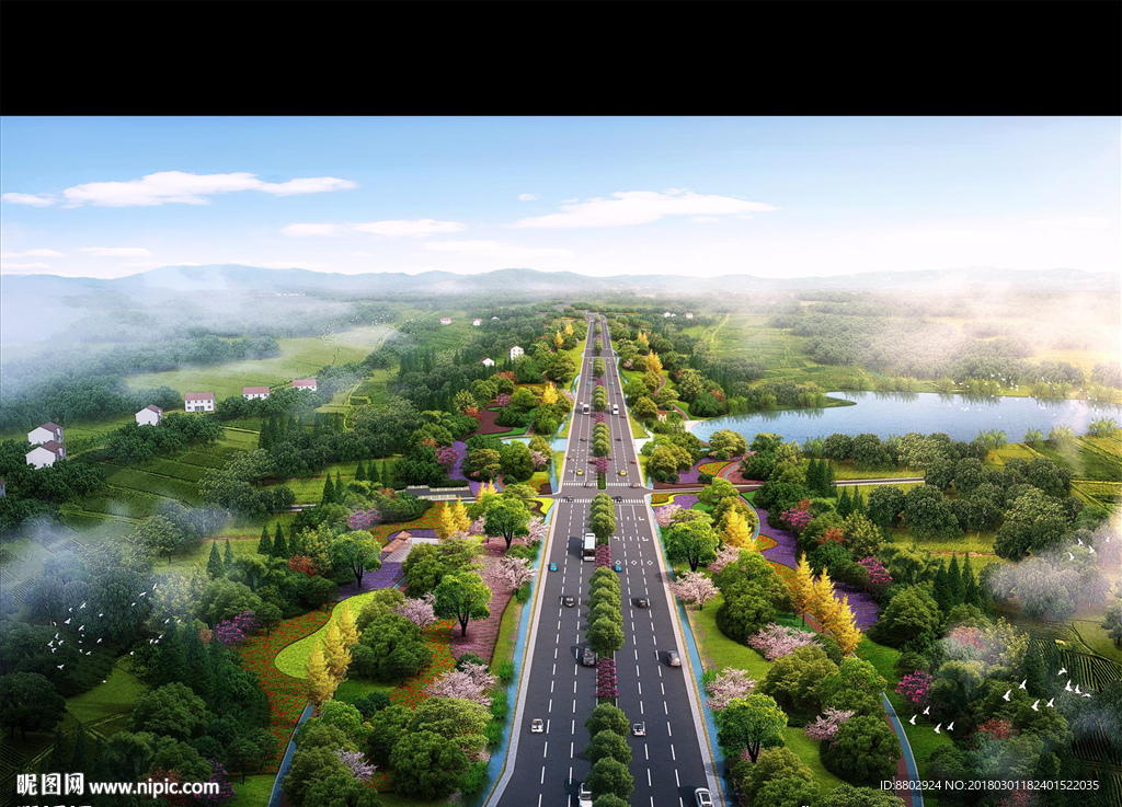 城区马路鸟瞰图