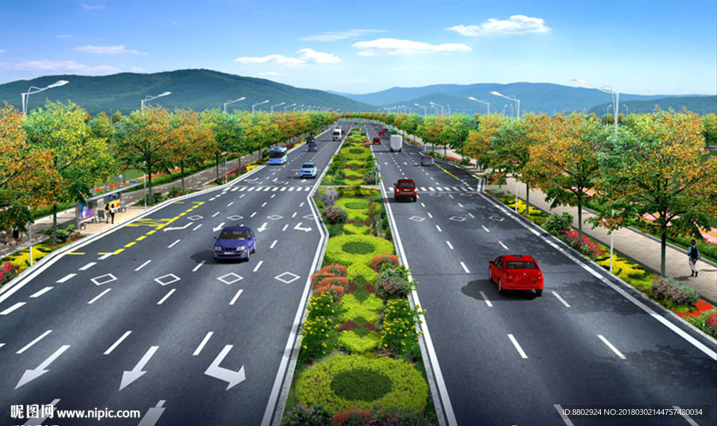 道路透视景观设计